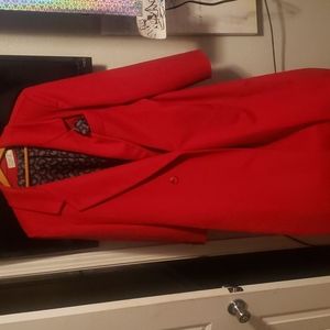 LADIES VINTAGE 1980 S RED TRENCH COAT SIZE LARGE